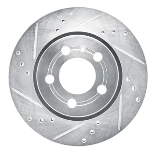 R1 Concepts EDZ-74022L Brake Rotor Drilled and Slotted Silver